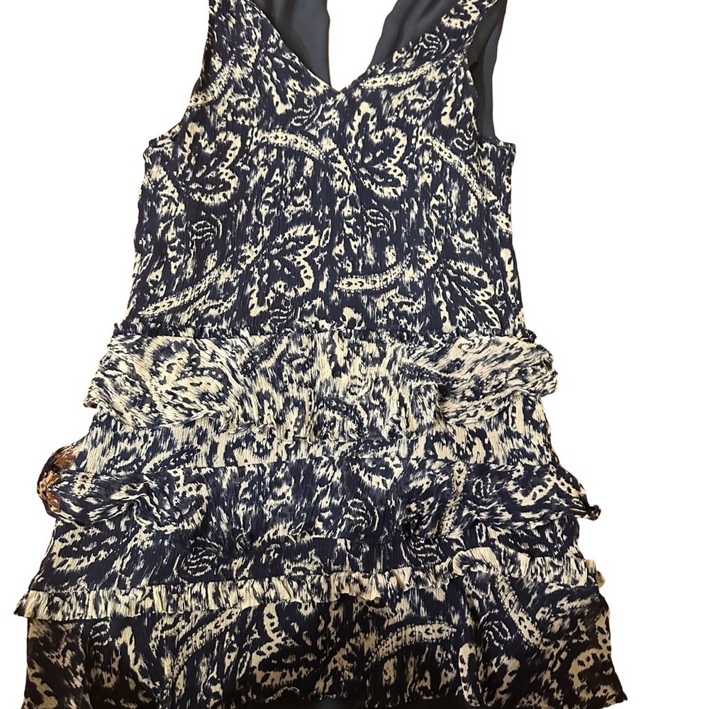 Ramy Brook Navy and Cream Mini Dress